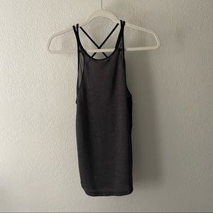 Lululemon Charcoal Grey Strappy Tank w/Mesh - 8